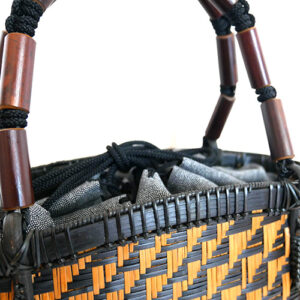 竹連弾網代編みバッグ