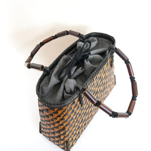 竹連弾網代編みバッグ