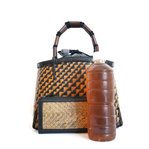 竹連弾網代編みバッグ