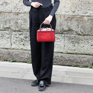 竹網代編みバッグ