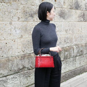 竹網代編みバッグ