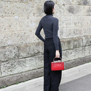 竹網代編みバッグ