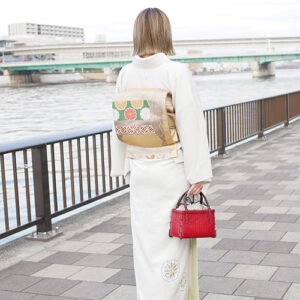 竹網代編みバッグ