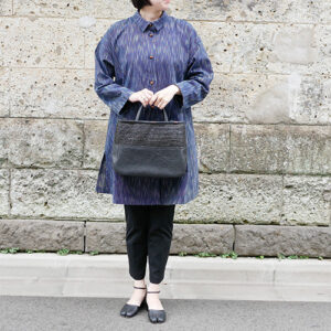 コイル編み×馬革2WAY