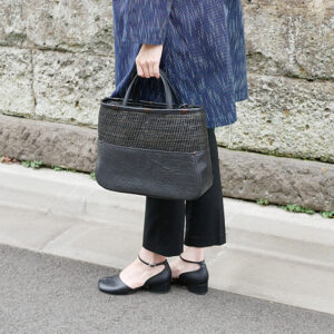 コイル編み×馬革2WAY