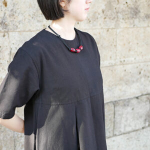 久留米絣タックワンピース