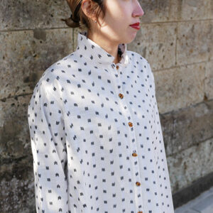 久留米絣ピンタックブラウス・ドット