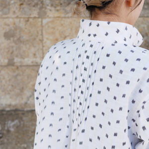 久留米絣ピンタックブラウス・ドット