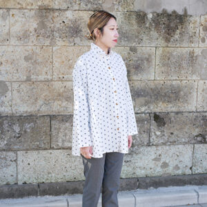 久留米絣ピンタックブラウス・ドット