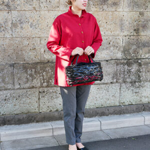 竹のやたら編み（黒×赤）