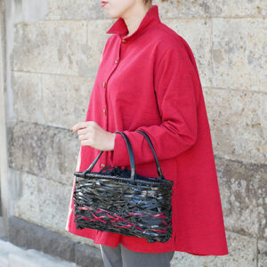 竹のやたら編み（黒×赤）