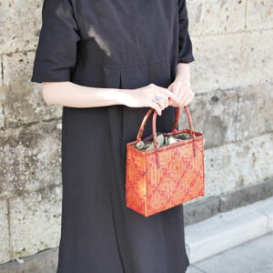 花網代編み竹カゴバッグ