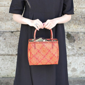 花網代編み竹カゴバッグ