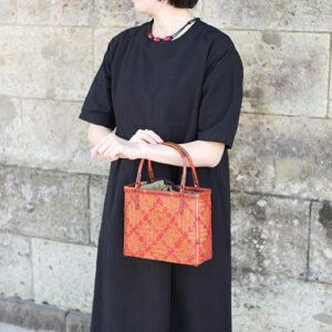 花網代編み竹カゴバッグ