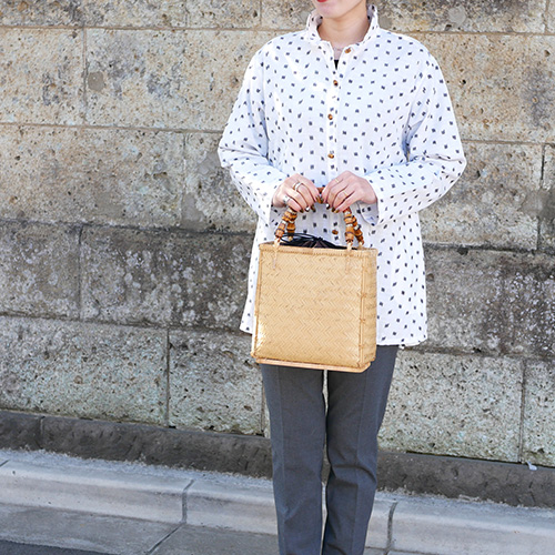 P1270590 網代編み竹籠バッグ(ナチュラル)