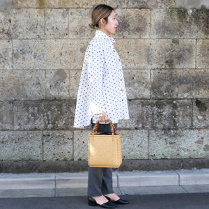 網代編み竹籠バッグ(ナチュラル)