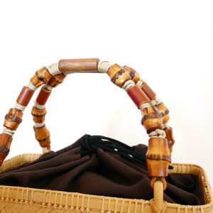 網代編み竹籠バッグ(ナチュラル)