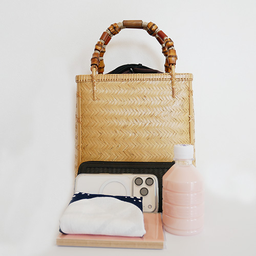 P1270637 網代編み竹籠バッグ(ナチュラル)