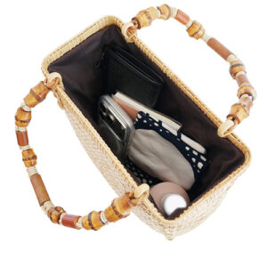 網代編み竹籠バッグ(ナチュラル)