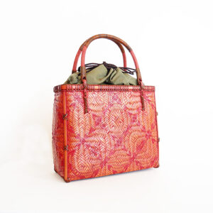 花網代編み竹カゴバッグ