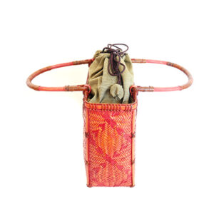 花網代編み竹カゴバッグ