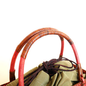 花網代編み竹カゴバッグ