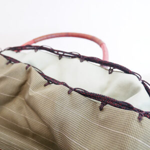 花網代編み竹カゴバッグ