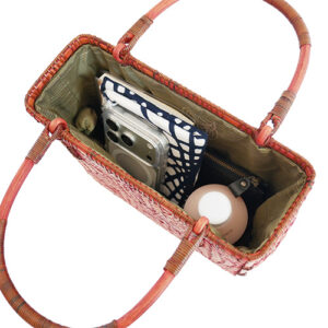 花網代編み竹カゴバッグ