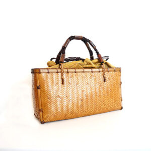 網代編み 竹カゴバッグ（うるし）