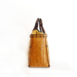 網代編み 竹カゴバッグ（うるし）