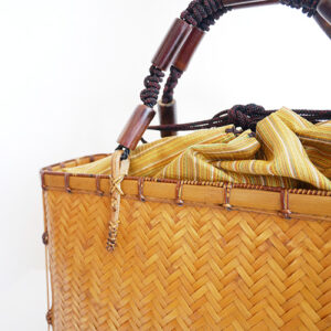 網代編み 竹カゴバッグ（うるし）