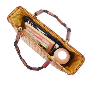 網代編み 竹カゴバッグ（うるし）