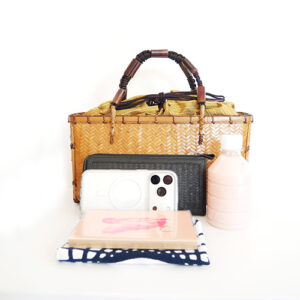 網代編み 竹カゴバッグ（うるし）