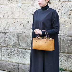 網代編み 竹カゴバッグ（うるし）