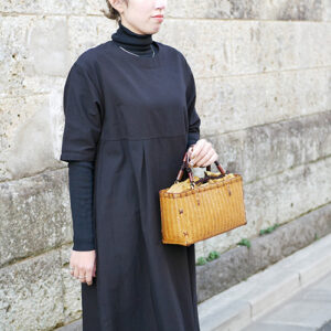 網代編み 竹カゴバッグ（うるし）