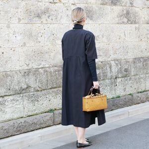 網代編み 竹カゴバッグ（うるし）