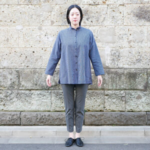 久留米絣ピンタックブラウス・ストライプ