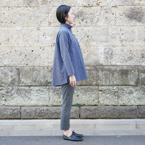 久留米絣ピンタックブラウス・ストライプ