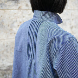 久留米絣ピンタックブラウス・ストライプ