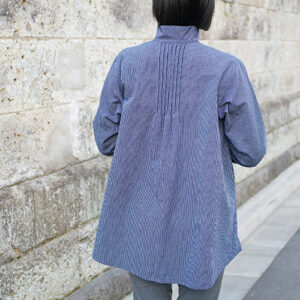 久留米絣ピンタックブラウス・ストライプ