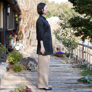 竹布七分袖ブラウス
