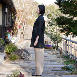 竹布七分袖ブラウス