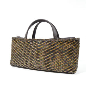 籐のV字網代編みハンドバッグ