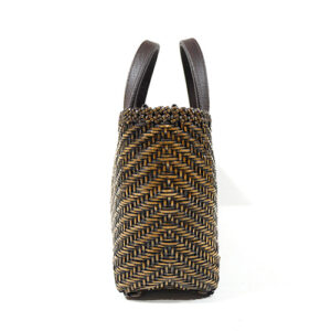 籐のV字網代編みハンドバッグ