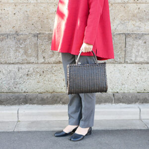 籐のござ目編み野遊びバッグ