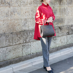 籐のござ目編み野遊びバッグ